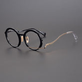 Paddy Retro High-Grade Hand-Made Round Glasses Frames Round Frames Southood Black-gold